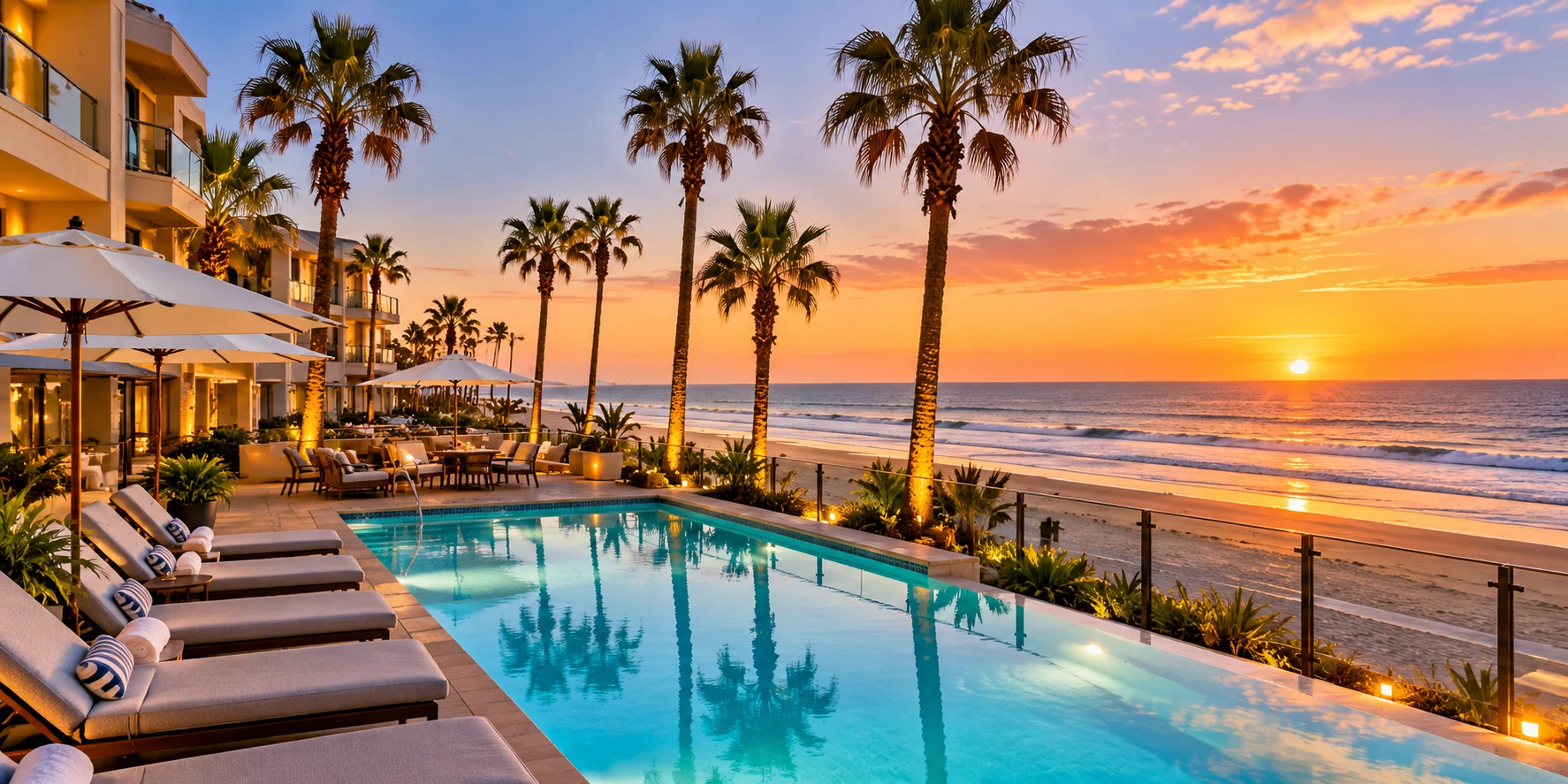 San Diego beach at sunset